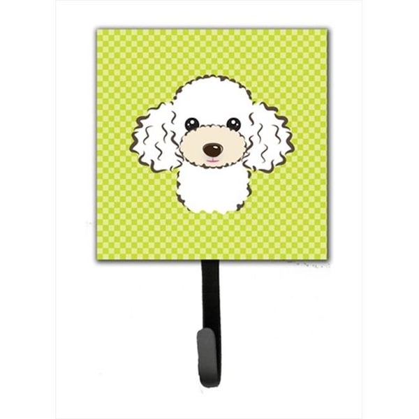Jensendistributionservices Checkerboard Lime Green White Poodle Leash Or Key Holder; 4.25 W x 7 H In. MI730495 - main